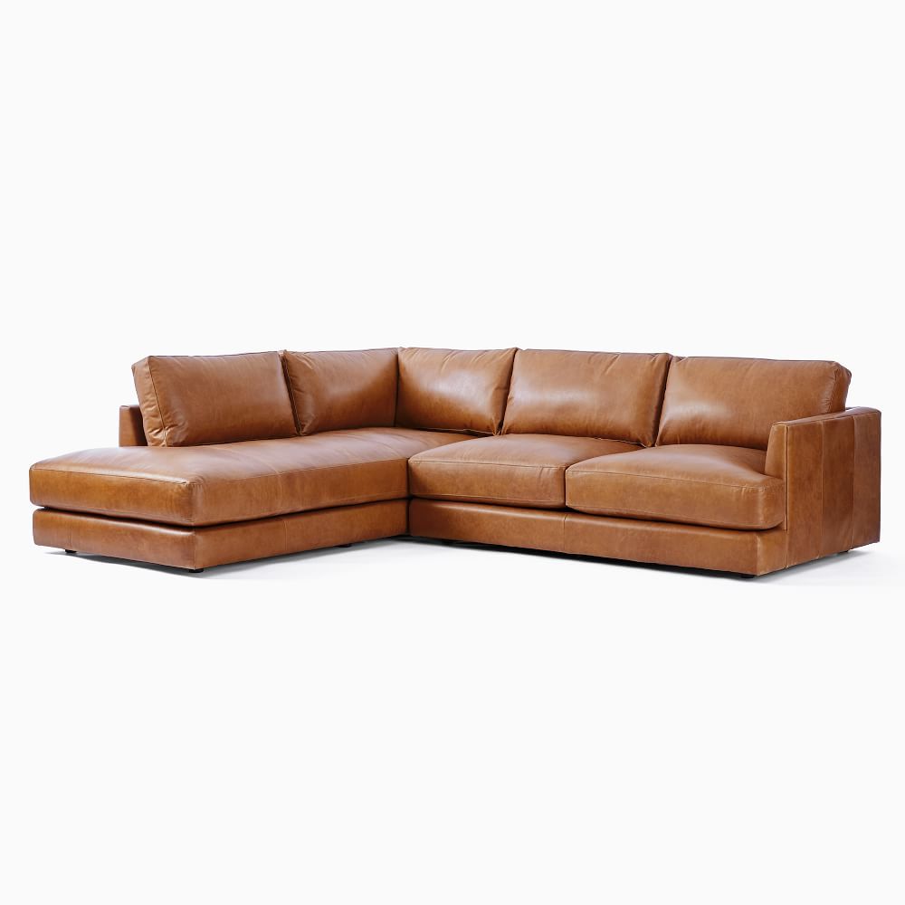 Haven Leather 2-Piece Terminal Chaise Sectional | West Elm (US)