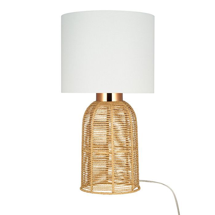 Transitional 20.5" Beige Natural Rattan Table Lamp | Bloomingdale's (US)