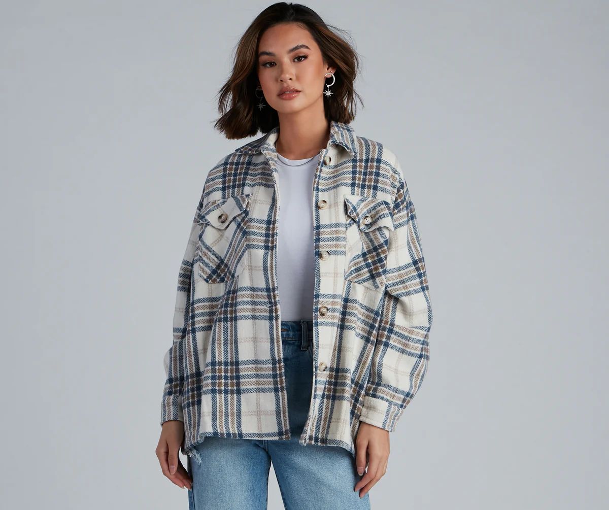 Chill Out Plaid Shacket | Windsor Stores