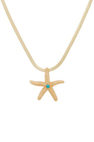 Starfish Pendant Herringbone Chain Necklace in Gold | Revolve Clothing (Global)