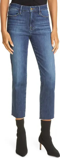 Le High Raw Hem Ankle Straight Leg Jeans | Nordstrom