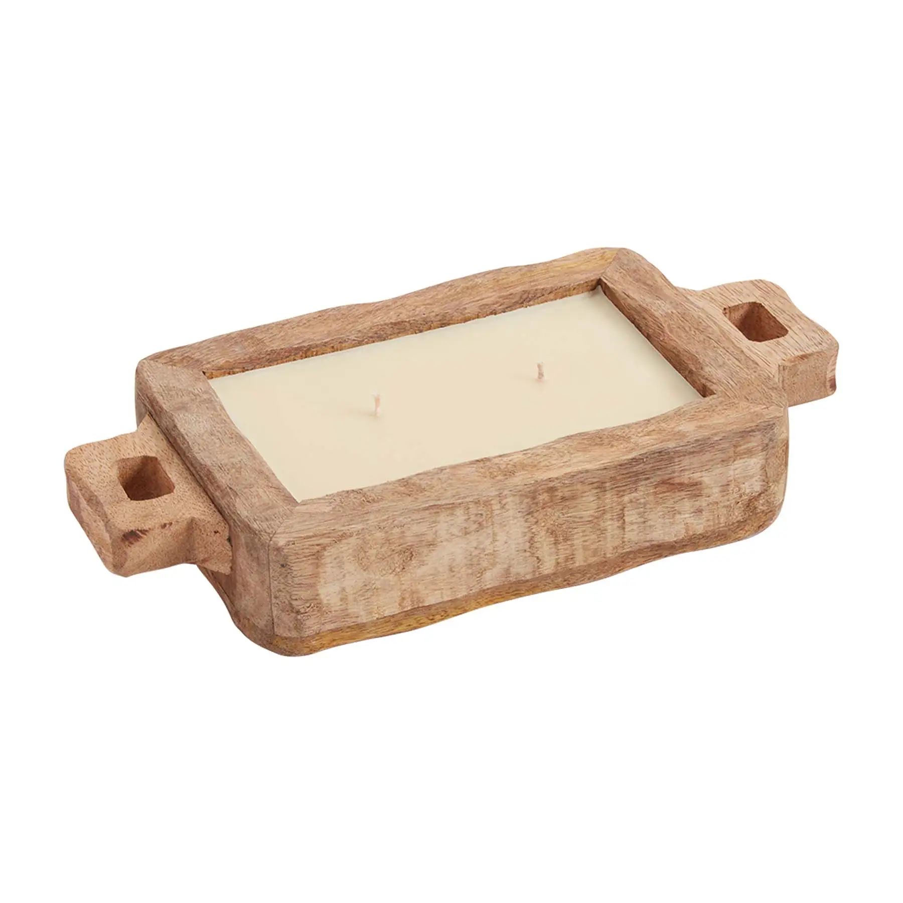 Small Mango Wood Tray Candle | Mud Pie (US)