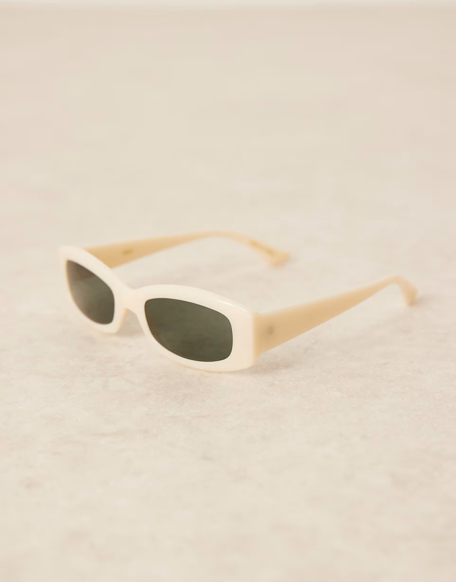 Mango rectangular frame sunglasses in cream | ASOS (Global)