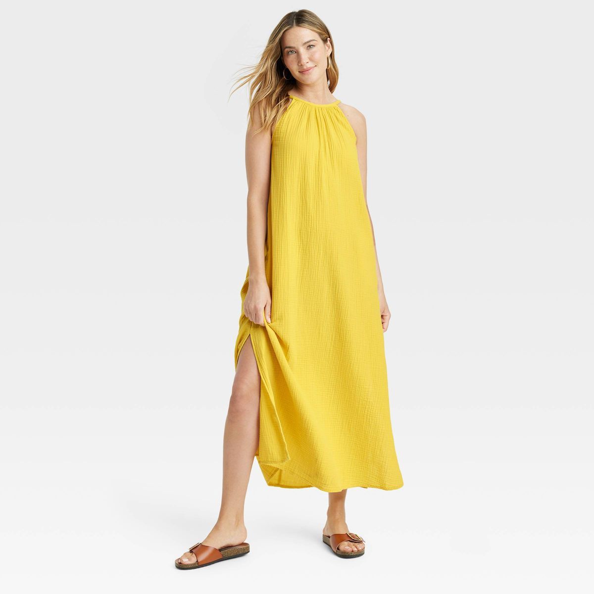 Women's Scoop Back Maxi Shift Dress - Universal Thread™ Yellow S | Target