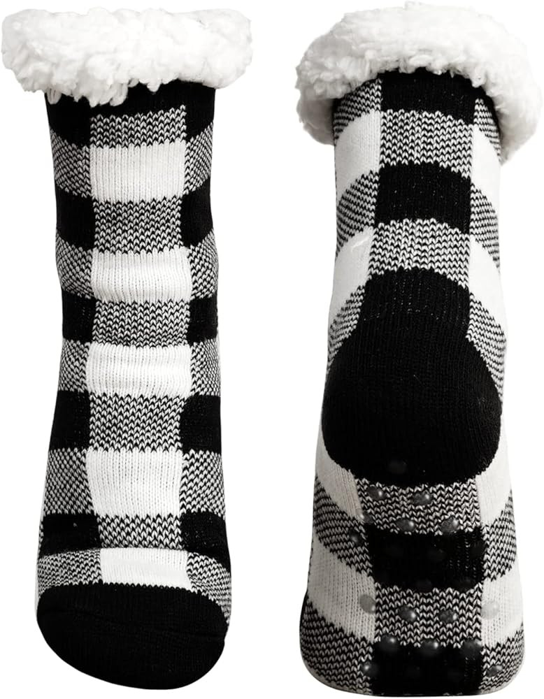 Junely Slipper Socks for Women with Grippers Non Slip Fuzzy Grip Winter Warm Cozy Thick Comfy Sof... | Amazon (US)