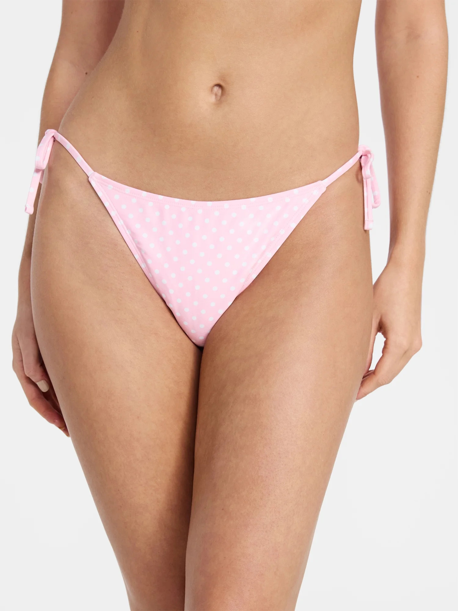No Boundaries Femme Polka Dot Print Side Tie Bikini Bottoms, Women’s XXS-XXL | Walmart (US)