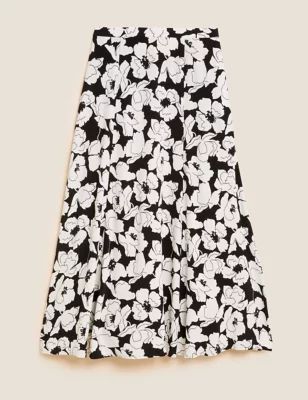 Floral Midi A-Line Skirt | Marks & Spencer (UK)