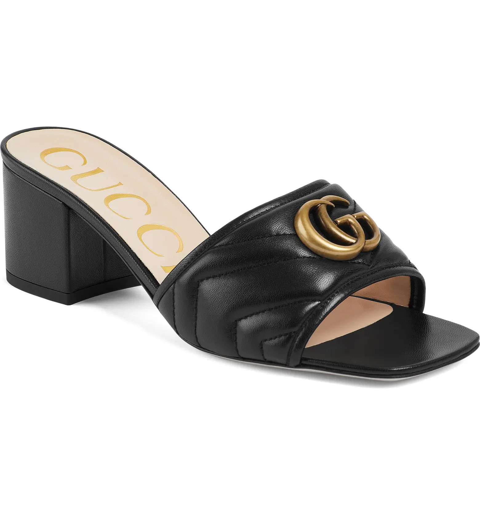 GG Chevron Matelassé Slide Sandal (Women) | Nordstrom