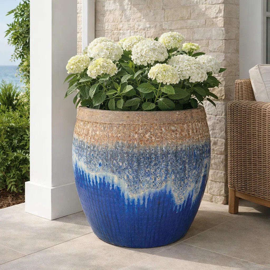 21 in. Centurian Planter - Ancient Earth over Blue | Wayfair North America