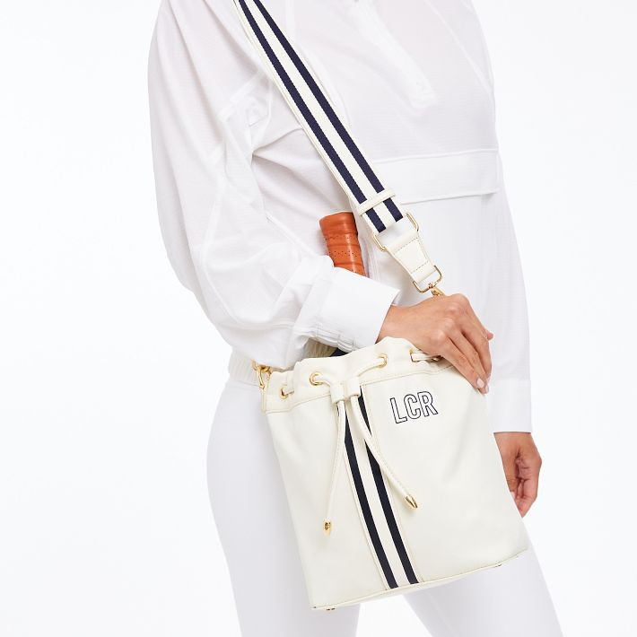 Sporty Stripe Drawstring Pickleball Tote | Mark and Graham