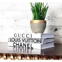 3 BOOKS  Silver/Black/White, DESIGNER BOOKS, Chanel, Louis Vuitton, Gucci Decorative Books, Coco Chanel Book, Home Staging Decor Bookshelf | Etsy (US)