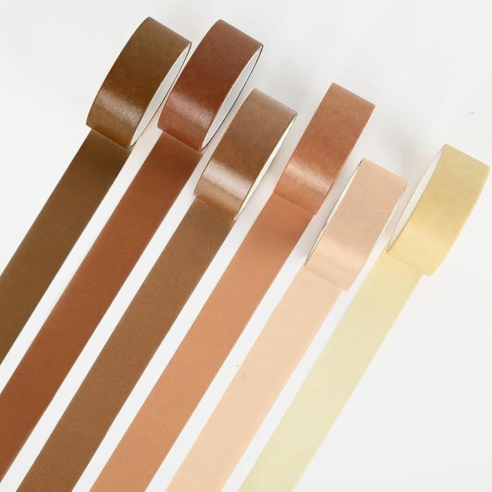 Whaline 6 Rolls Brown Washi Tape Set 6 Brown Colors Masking Tape Solid Color Decorative Tape for ... | Amazon (US)