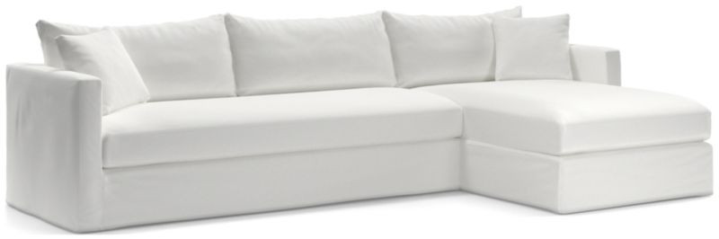Willow II Slipcovered Left-Arm Sofa 2-Piece Sectional Sofa + Reviews | Crate & Barrel | Crate & Barrel