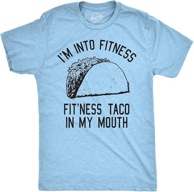 Mens Fitness Taco Funny T Shirt Humorous Gym Graphic Novelty Sarcastic Tee Guys | Amazon (US)