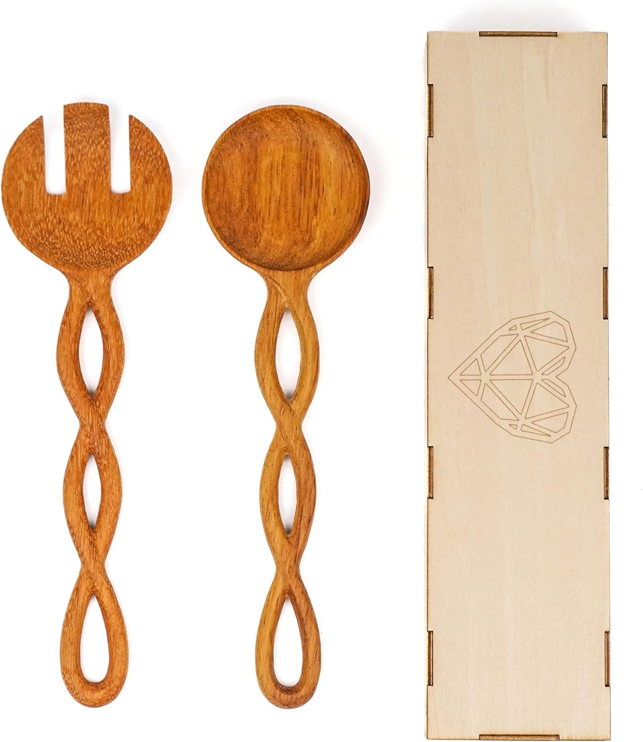 JABIHOME Wooden Salad Utensils Set, Easter Cooking Gifts for Mom, Wooden Salad Servers for Servin... | Amazon (US)