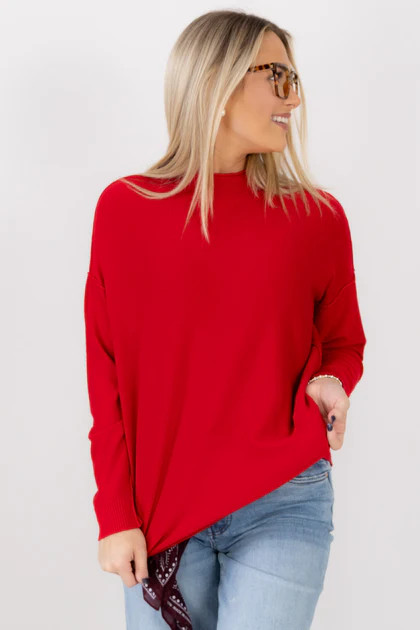 Ellie Ruby Long Sleeve Sweater | The Willow Tree