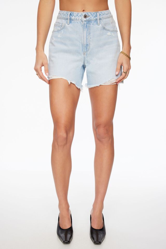 Justina Straight Denim Shorts | Dynamite Clothing