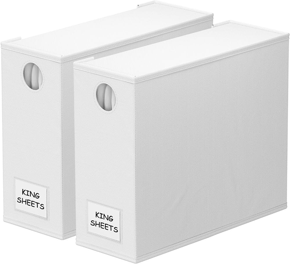 SpaceAid 2 Pack Bed Sheet Organizers and Storage, Foldable Sheet Organizer for Linen Closet, Shee... | Amazon (US)