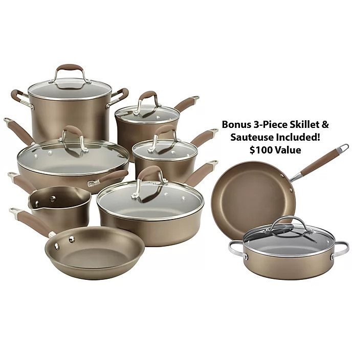 Anolon® Advanced Umber Nonstick Hard Anondized 12-Piece Cookware Set | Bed Bath & Beyond | Bed Bath & Beyond