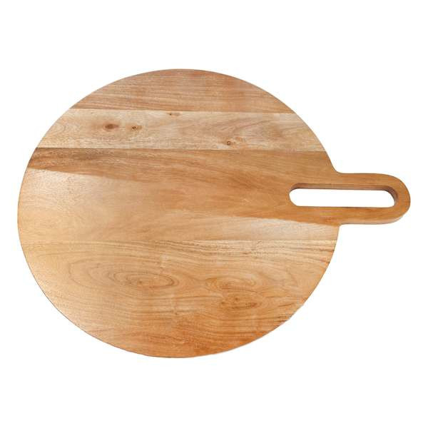 Acacia Wood Round Serving Board, 19", Natural, sold by At Home | At Home