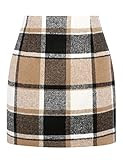 IDEALSANXUN Womens High Waist Plaid Skirt Bodycon Pencil Wool Mini Skirts | Amazon (US)