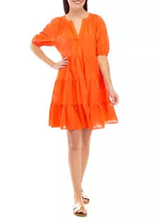 Women's Puff Sleeve Peasant Dress | Belk