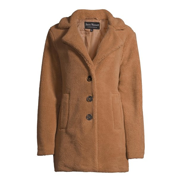 Jason Maxwell Women's Oversized Faux Sherpa Coat - Walmart.com | Walmart (US)