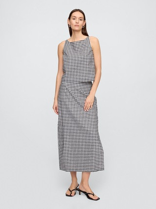 Linen-Blend Maxi Slip Skirt | Gap Factory