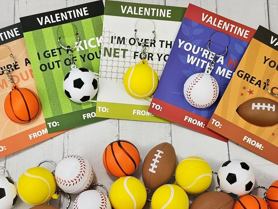 Sport Stress Ball Valentines Day Gifts for Kids Classroom -30 Pack,Mini Foam Ball Toy with Keycha... | Amazon (US)