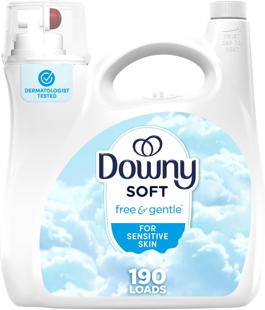 Downy Free & Gentle Fabric Softener, Fabric Conditioner, Hypoallergenic, 190 Loads, 140 fl oz, Do... | Amazon (US)