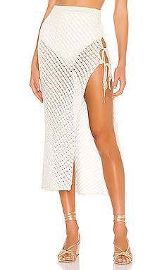 Camila Coelho Offshore Midi Skirt in White & Gold from Revolve.com | Revolve Clothing (Global)