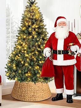 Christmas Tree Collar, 28" Woven Hyacinth Xmas Tree Collar for Artificial Trees, Woven Tree Stand... | Amazon (US)