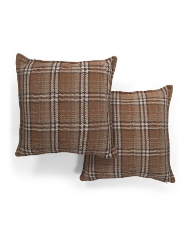 2pk 20x20 Plaid Flange Pillows | TJ Maxx