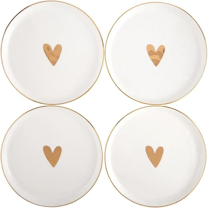 Santa Barbara Design Studio 4-Piece Appetizer Plates Set White Ceramic Dessert Plates, 5.25" Diam... | Amazon (US)