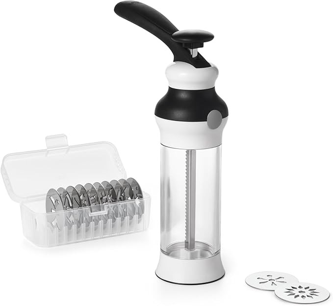 OXO Good Grips 14-Piece Cookie Press Set, Cookie Press with 12 Stainless Steel Disks and Storage ... | Amazon (US)