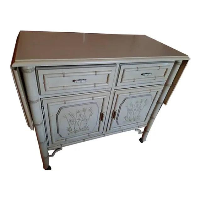 Vintage Dixie Faux Bamboo Aloha Server | Chairish