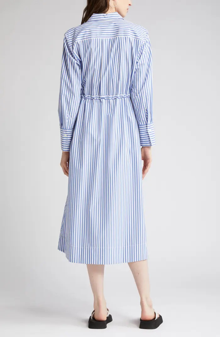 Shivonne Stripe Long Sleeve Midi Shirtdress | Nordstrom