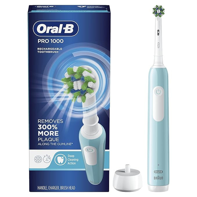 Oral-B Pro 1000 CrossAction Electric Toothbrush, Green | Amazon (US)