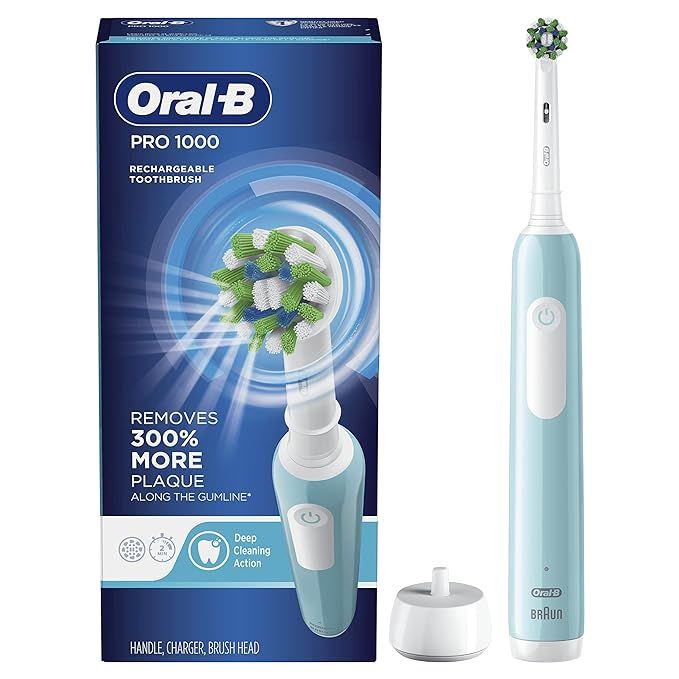 Oral-B Pro 1000 CrossAction Electric Toothbrush, Green | Amazon (US)