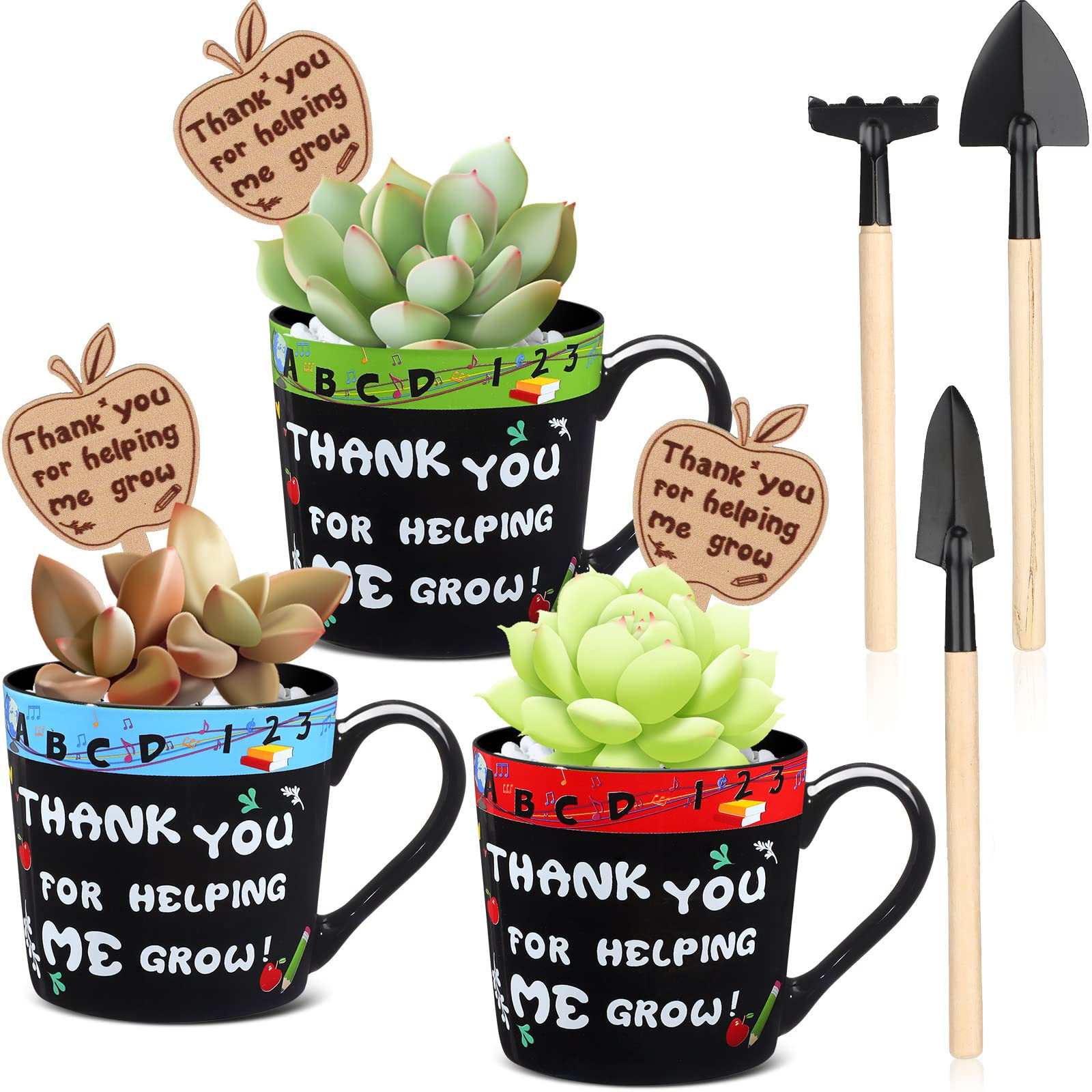 Amyhill 3 Sets Teacher Appreciation Gifts Thank You for Helping Me Grow Pot Teacher Appreciation ... | Amazon (US)