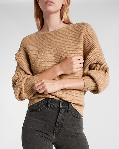 Ribbed Dolman Sleeve Sweater | Express