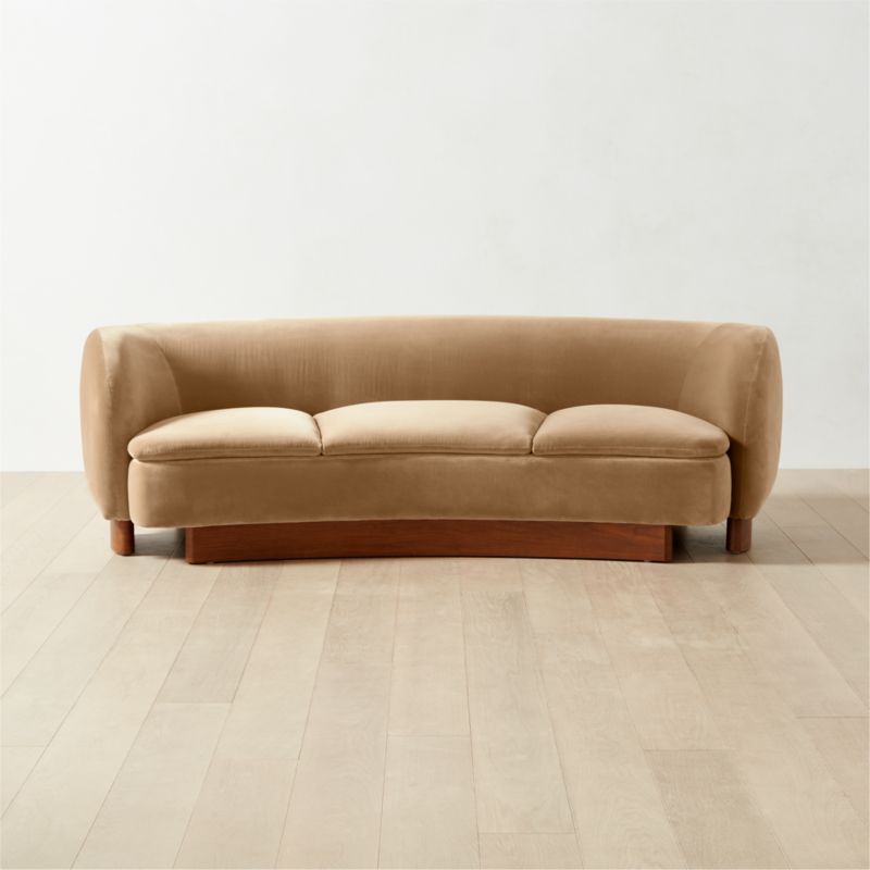 Muir Modern Brown Velvet Curved Sofa | CB2 | CB2