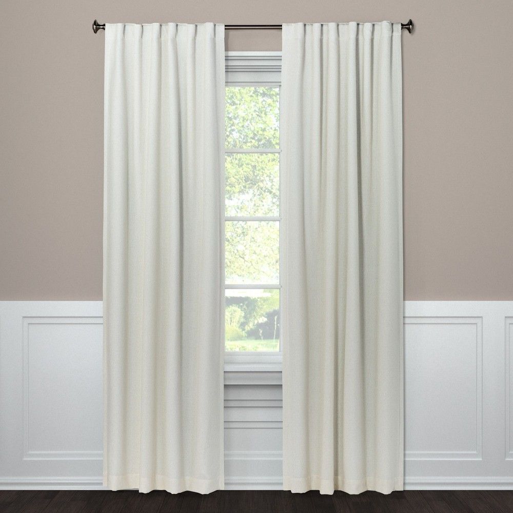 84""x50"" Aruba Linen Blackout Curtain Panel Sour Cream - Threshold | Target