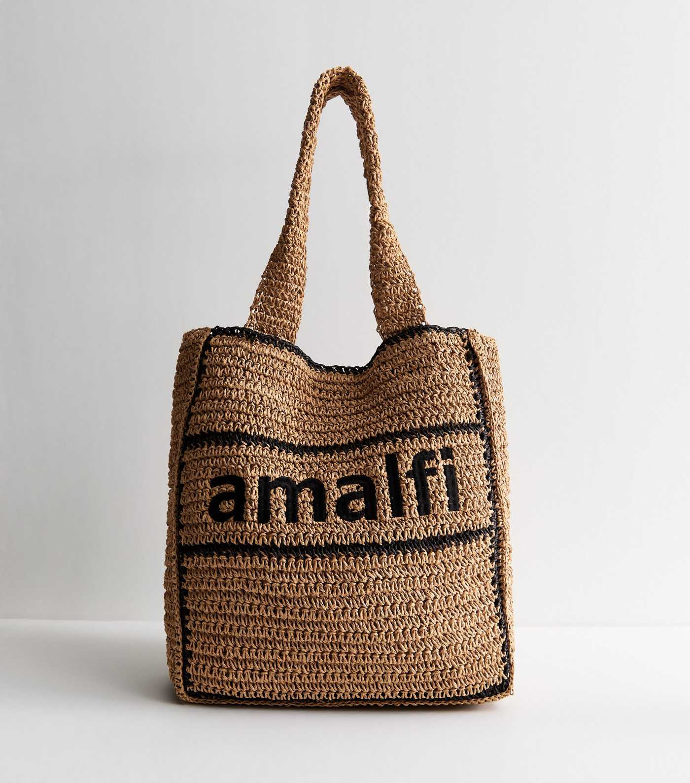 Brown Amalfi Embroidered Woven Shopper Bag | New Look | New Look (UK)