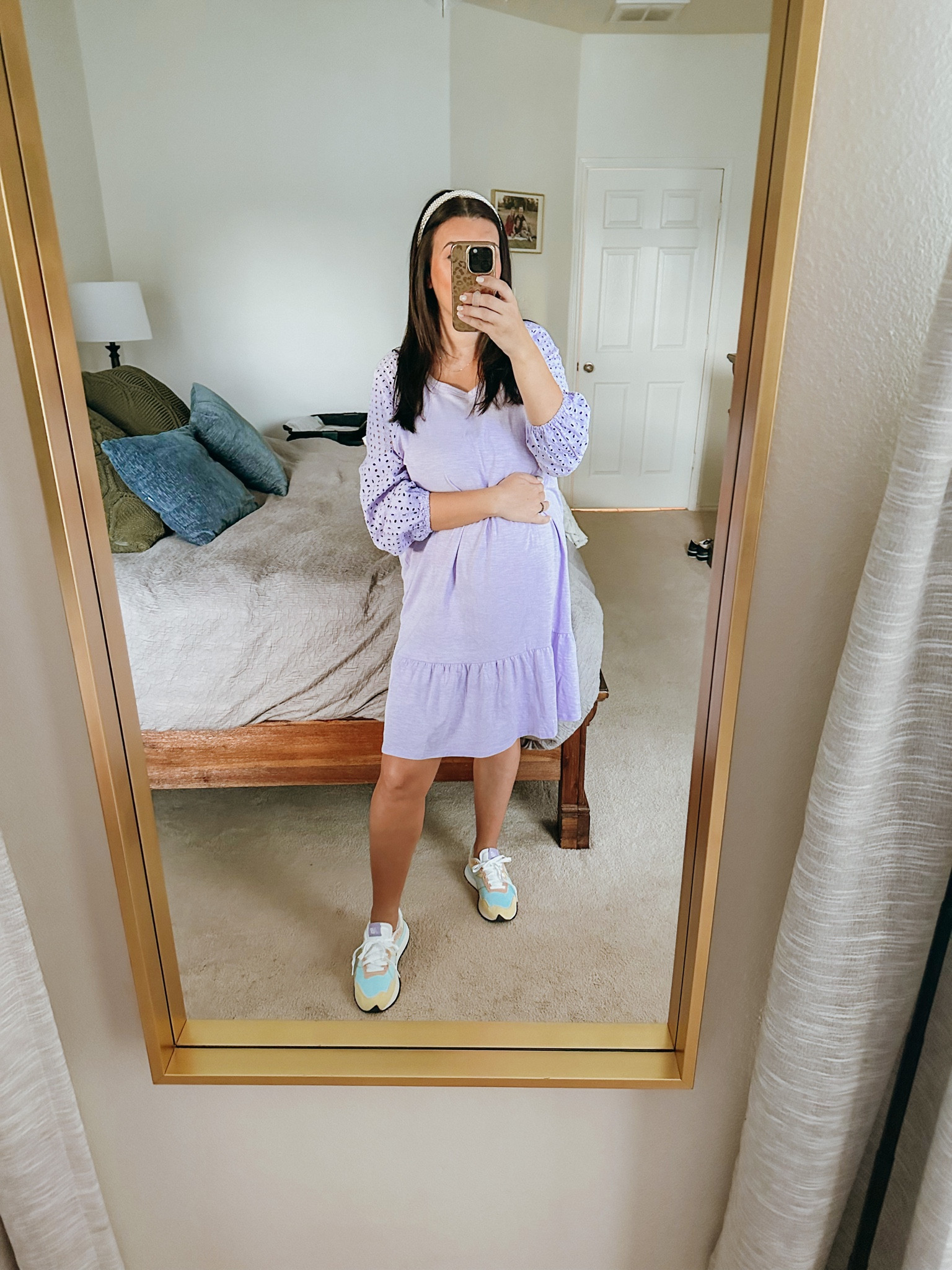 Wearing a large in this spring dress for the bump. Recommend ordering your true size if you aren’t pregnant 

New balance sneakers - sharing similar ones to mine! 

Pearl headband - sharing similar. Mine was from a local boutique

Heart earrings

Walmart finds
Walmart dress
Spring dress
Bump friendly dress
School outfit
Teacher outfit 
Third trimester

#LTKbump #LTKworkwear #LTKunder50