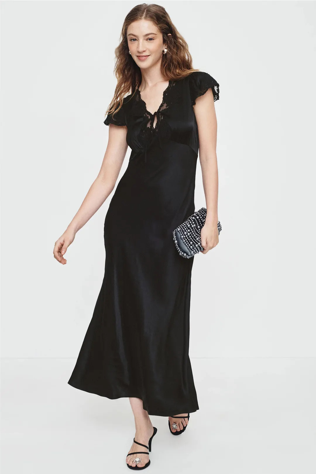 Lace Trim Midi Dress | Rent the Runway