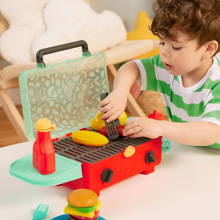 Battat Cook ‘n’ Go BBQ Set with Plastic Play Food and Toy Utensils, Toddler and Preschool Toy... | Walmart (US)