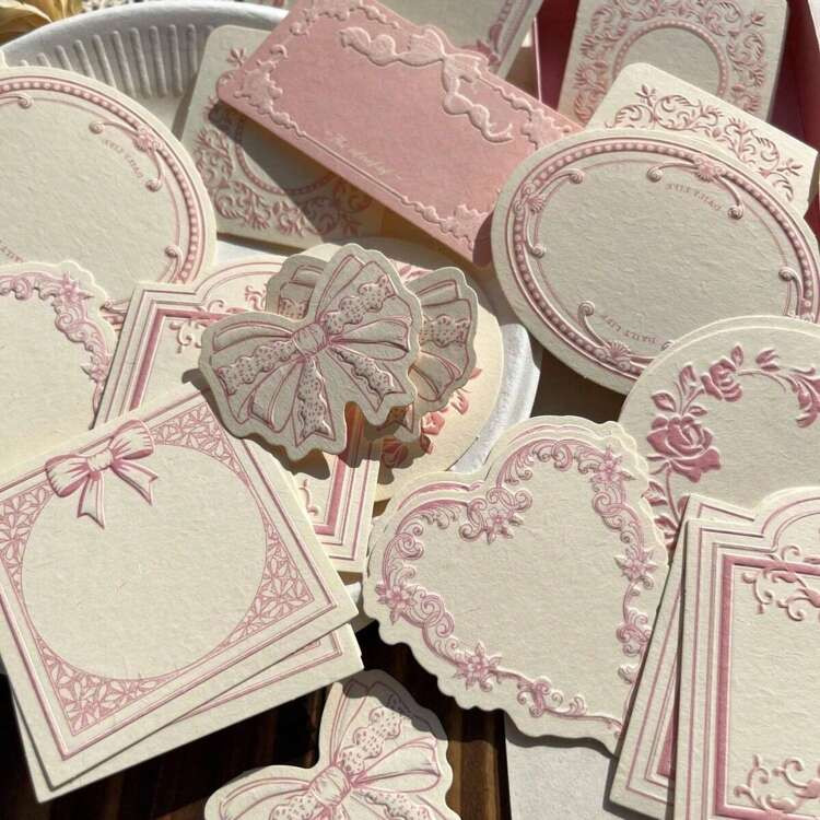 30 Sheets Of Retro Embossed Relief Printing Thickened Cowhide Specialty Paper Memo Pad With Flora... | SHEIN