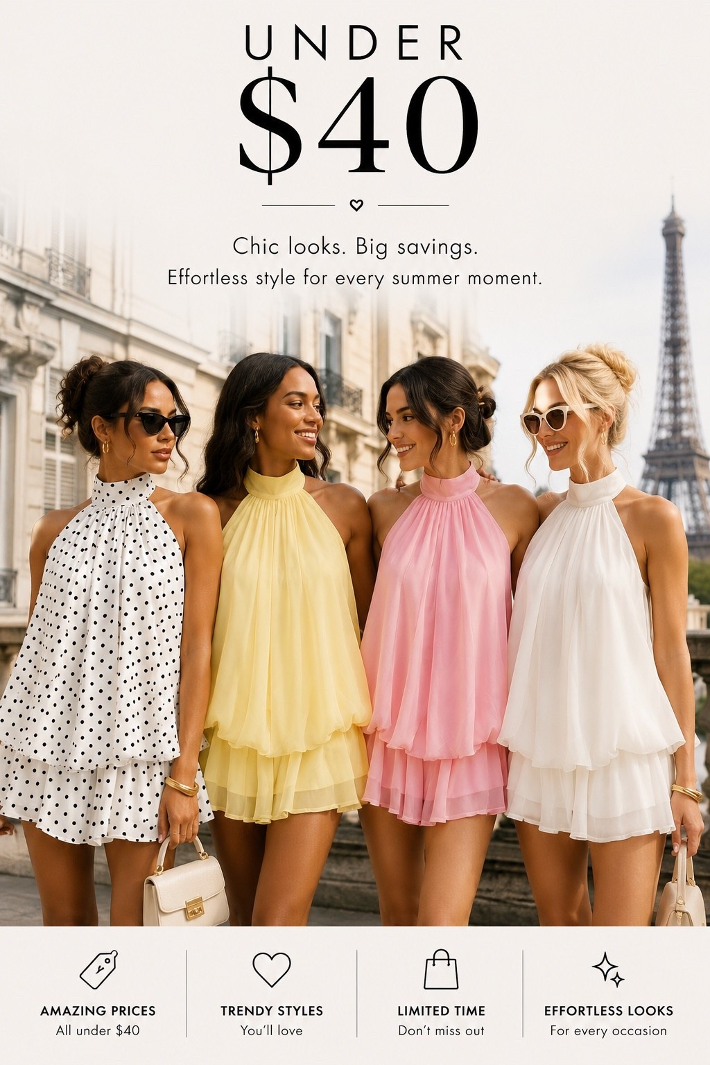 Parisian style without the Parisian price tag 🇫🇷✨
These dreamy Amazon dresses look straight out of a French summer editorial, and every single one is under $40. From romantic polka dots to soft pastels and effortless white dresses, these are the pieces I’m adding to cart for vacations, brunch dates, bridal events, and everything in between.
Which color are you choosing? 💕💙🤍💛
#LTKFashion #AmazonFashionFinds #SummerStyle #AffordableFashion #AmazonDressFinds #FrenchGirlStyle #VacationOutfits #SummerDressSeason #LTKUnder40 #FashionDeals

Amazon fashion finds, dresses under $40, affordable summer dresses, Amazon dresses women, French girl fashion, Parisian style outfits, chic summer outfits, vacation dresses, brunch outfit ideas, halter neck dress, flowy mini dress, Amazon clothing finds, spring summer fashion, budget friendly fashion, feminine dresses, wedding guest dress under $40, vacation outfit inspiration, resort wear women, trendy Amazon fashion, affordable luxury style.

#LTKSaleAlert #LTKootd #LTKgrwm
