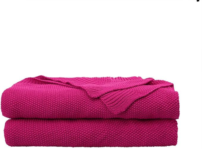 PiccoCasa 100% Cotton Knit Throw Blanket,Solid Lightweight Decorative Throws and Blankets,Soft Kn... | Amazon (US)